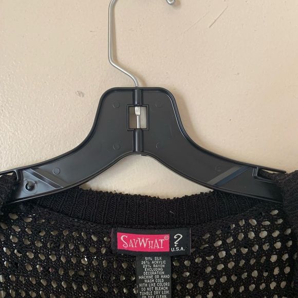 Say What Black Sequined Short Sleeve Cardigan Size Small - Picture 3 of 3